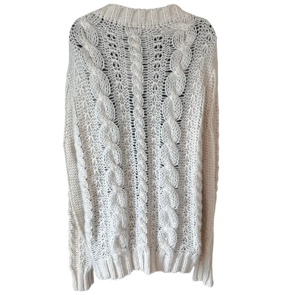 Wooden Ships TUCK CABLE KNIT BOYFRIEND SWEATER in ALABASTER